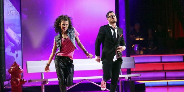 Zendaya and Val Chmerkovskiy appear on "Dancing with the Stars."