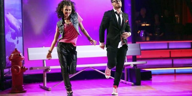 Zendaya and Val Chmerkovskiy appear on "Dancing with the Stars."