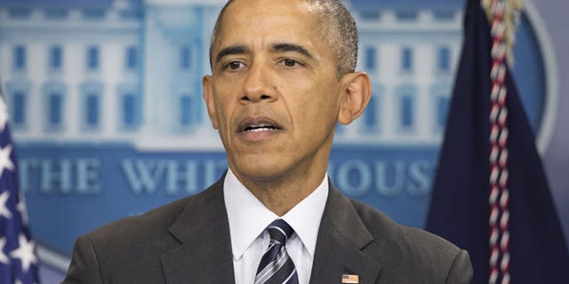 Feb. 5, 2016: President Barack Obama speaks in the Brady Press Briefing Room of the White House in Washington.