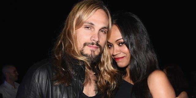 Marco Perego and Zoe Saldana on April 2, 2015 in Los Angeles, California.