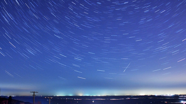 Meteor flashes across the sky over St. Louis