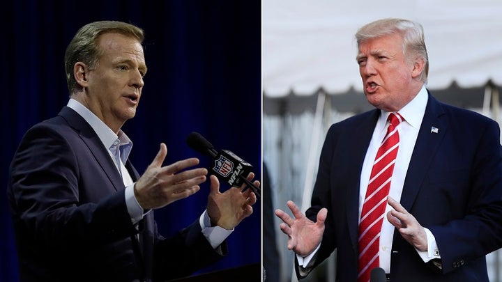 Trump slams NFL anthem protests after commissioner backs players' peaceful protests