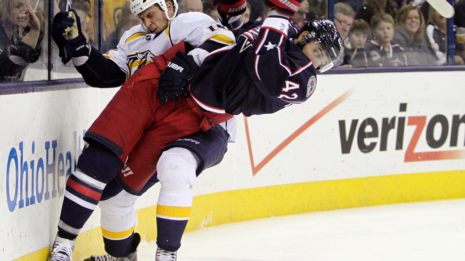 APTOPIX Predators Blue Jackets Hockey