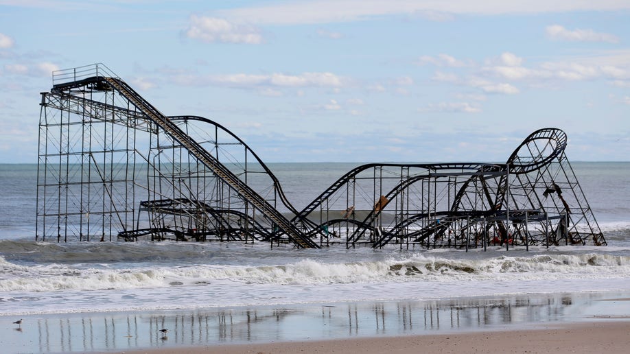 Funtown Pier rollercoaster destroyed in Superstorm Sandy