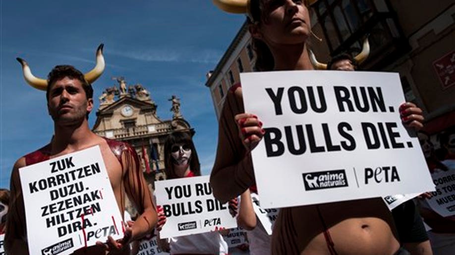 APTOPIX Spain Bullfighting Protest