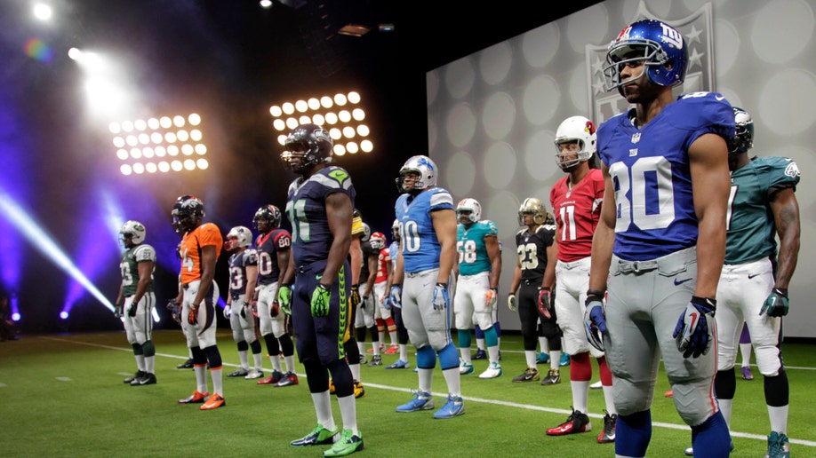 The new Cincinnati Bengals uniform is displayed on a mannequin in