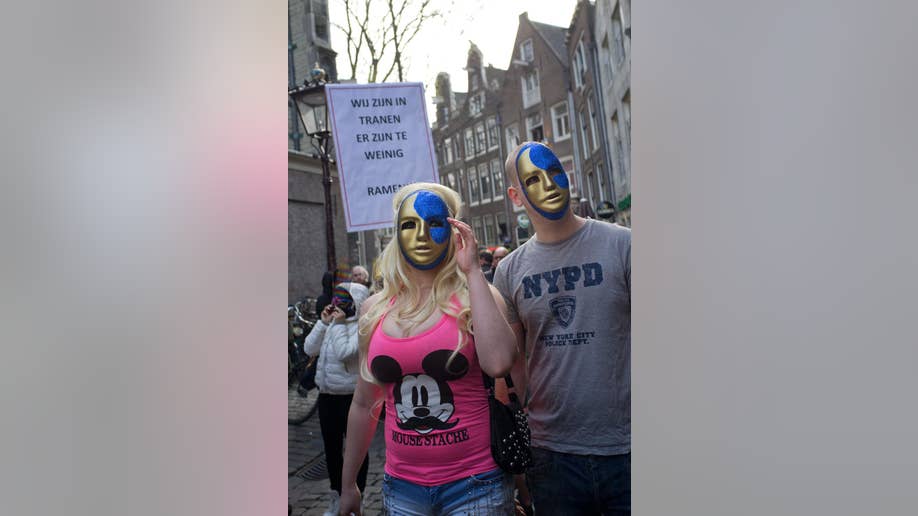 Amsterdam Prostitutes Protest Against Closure Of Sex Workers Windows