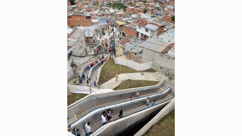 APTOPIX Colombia Escalators