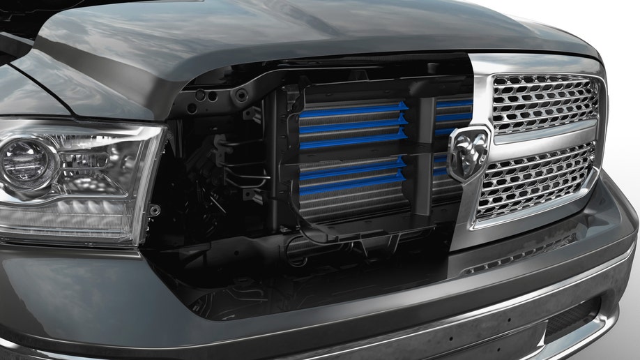 2013 Ram 1500 is the first truck to employ an active grille shutter system for improved aerodynamics, increasing fuel economy by 0.5 percent