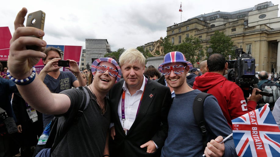 London Mayor Boris Johnson with fans 