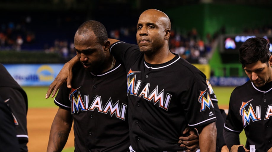 Dee Gordon, MIA//Sept 26, 2016 wearing the late Jose Fernandez' number 16