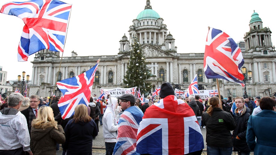 Britain Northern Ireland Flag Protest