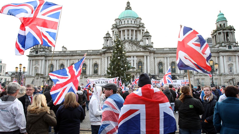 Britain Northern Ireland Flag Protest