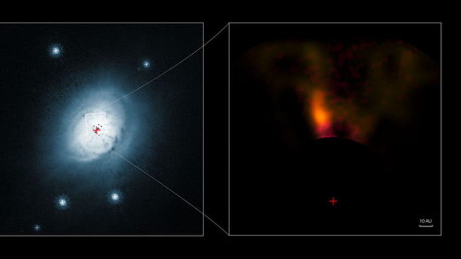 79b4353b-VLT and Hubble images of the protoplanet system HD 100546