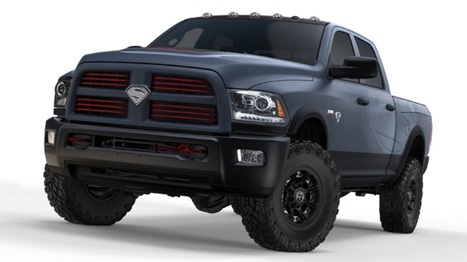 92fefd6b-The Ram Truck brand and Warner Bros. Pictures team up for the action adventure u201CMan of Steelu201D movie. As part of the partnership, the Ram design team created a special edition, one-of-a-kind u201CMan of Steelu201D Power Wagon with special design cues, colors and badging. The truck will be on display at special events throughout the summer and fall before being auctioned off for charity at a later date.