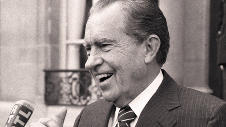 May 20, 1987: Former U.S. President Richard Nixon at the Elysee Presidential Palace in Paris. 