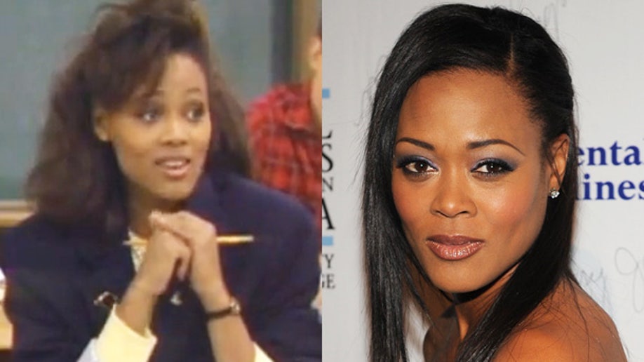 Robin Givens in "Head of the Class" and today. 