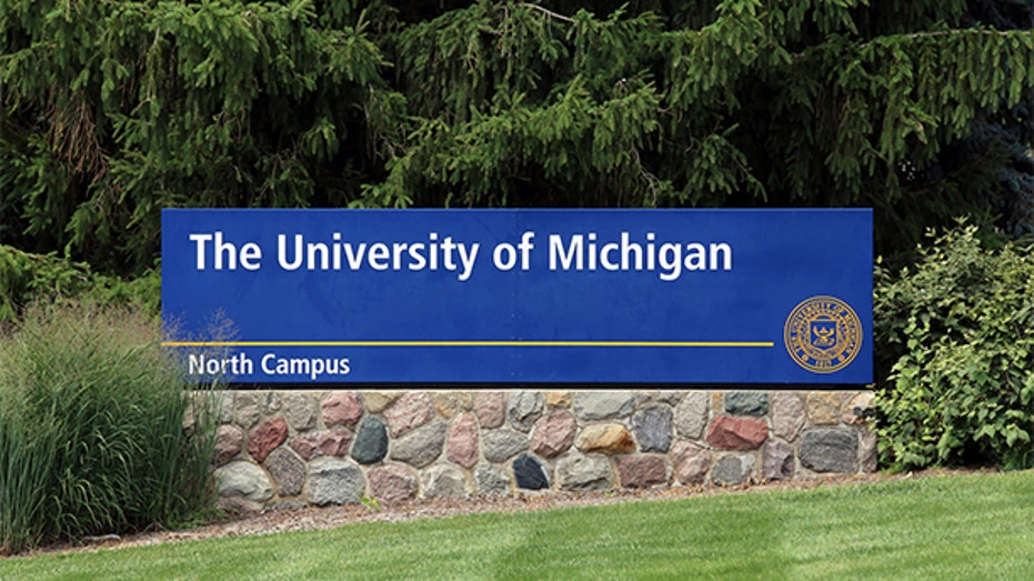 Ann Arbor, MI, USA - July 30, 2014: An entrance to The University of Michigan. The University of Michigan is a public research university located in Ann Arbor, Michigan.