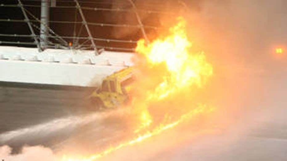 Crash ignites 200 gallons of jet fuel