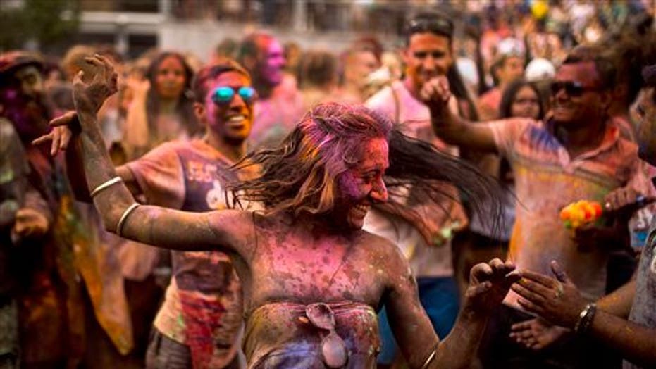 Madrid Explodes With Color In Holi Festival
