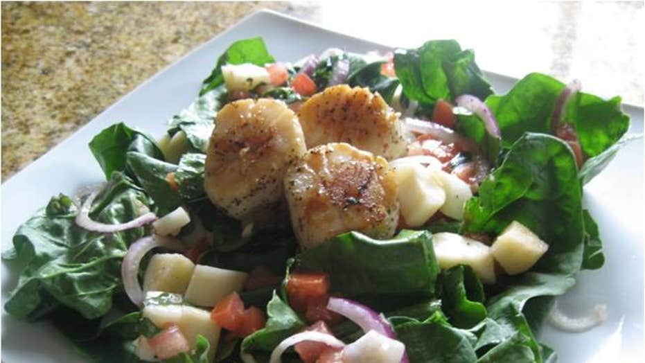 Hearts of Palm Salad with Scallops