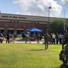 Law enforcement officers at the Santa Fe High School following a shooting incident in Santa Fe, Texas, May 18, 2018