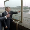 President Reagan and German Chancellor Helmut Kohl viewing the Berlin Wall, June 12, 1987