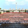 A mass rally held at Kim Il Sung Square to show support for North Korean leader Kim Jong-un, in Pyongyang, August 9