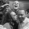 Dr. Martin Luther King, Jr. with his wife Coretta Scott King as they appear with Nipsey Russell and Harry Belafonte in Alabama, March 1963