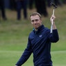 Jordan Spieth celebrates winning the British Open Golf Championship at Royal Birkdale, in Southport, Britain, Sunday