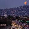 The moon over the Hollywood Hills