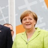 German Chancellor Angela Merkel and former President Barack Obama at the German Protestant Kirchentag in Berlin, Germany, May 25, 2017