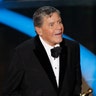 Jerry Lewis holds the Jean Hersholt Humanitarian Award during the 81st Academy Awards, February 22, 2009