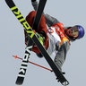 Nick Goepper of the United States, winning the silver medal in the men's slopestyle final at the 2018 Winter Olympic