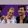 Madison Hubbell and Zachary Donohue of the United States following their performance in the ice dance short program at the Winter Olympics