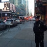 Police in front of the Port Authority Bus Terminal on 42nd Street in New York City, Monday