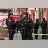 Police on 42nd Street outside the Port Authority Bus Terminal in New York City, Monday