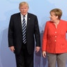 U.S. President Donald Trump wirh German Chancellor Angela Merkel at the G-20 summit in Hamburg, Germany