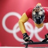  Akwasi Frimpong of Ghana during skeleton training at the 2018 Winter Olympics in Pyeongchang