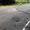 A crack in Pohoiki Road just east of Leilani Street in the Leilani Estates subdivision in Pahoa, Hawaii, May 5, 2018