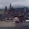 Besakih temple on the slope of Mount Agung in Bali, Indonesia during the volcano in 1963