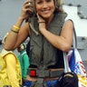 Leeann Tweeden in the hangar bay of the Nimitz-class aircraft carrier USS Harry S. Truman in the Gulf south of Iraq, December 15, 2004