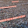 Banners displayed at a rally at Kim Il Sung Square in Pyongyang, North Korea, August 9