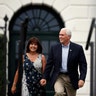 Vice President Mike Pence and his wife Karen Pence arrive at the Congressional Picnic on the South Lawn of the White House