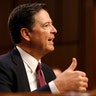 Former FBI Director James Comey during his testimony before a Senate Intelligence Committee hearing