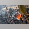 Lava glows from a vent on a lava bed at the Leilani Estates, in Pahoa, Hawaii, May 5, 2018