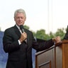 Former United States president Bill Clinton with evangelist Billy Graham at Flushing Meadows Park in New York, June 25, 2005