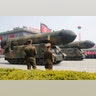 Missiles during a military parade marking the 105th birth anniversary of North Korea's founding father, Kim Il Sung, in Pyongyang, April 15, 2017