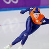 Jorien ter Mors of the Netherlands during the Women's 1000m speed skating final at the  2018 Winter Olympics