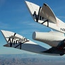 Virgin Galactic SpaceShipTwo glides toward the earth on its first test flight